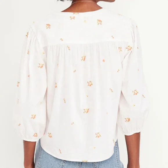 Button-Down Floral White Shirt From OLD NAVY BNWT - Picture 3 of 6